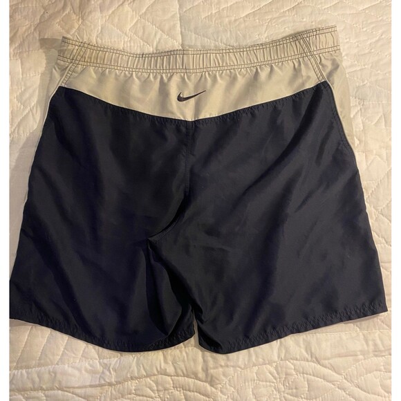 Nike Men’s Navy XL Swimsuit Trunks Side Pockets with Tie Waist Pool Lake - Picture 6 of 10